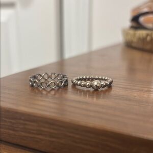 set of 2 pandora rings